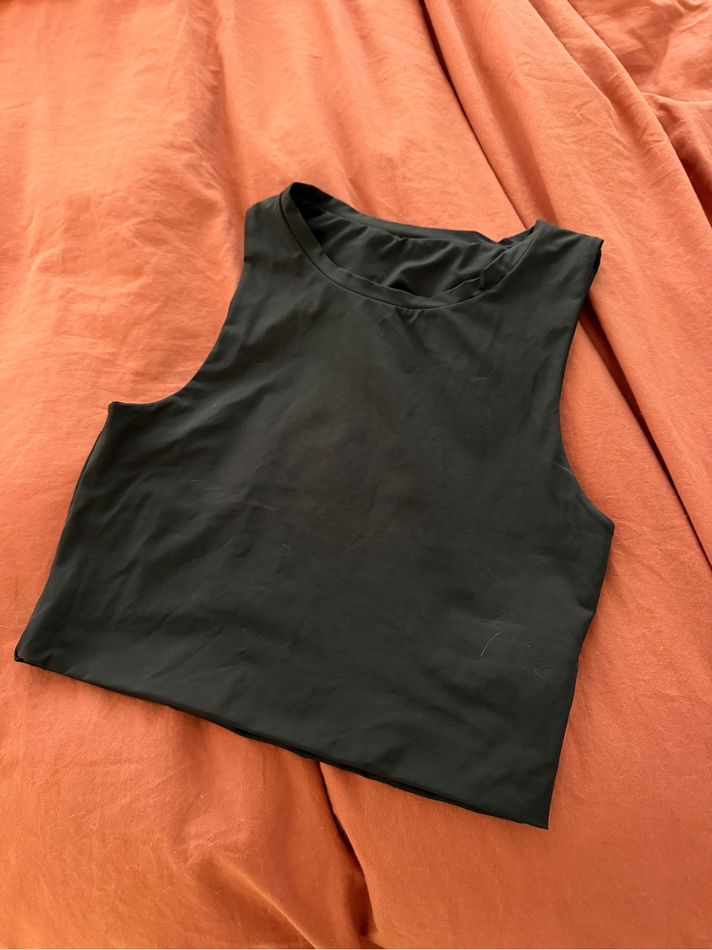 Allora Black Sleeveless Crop Athletic Tank Top